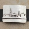 Berlin City Silhouette Gürtelschnalle, 7,0x5,3 cm, Antik Silber