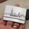 Berlin City Silhouette Gürtelschnalle, 7,0x5,3 cm, Antik Silber