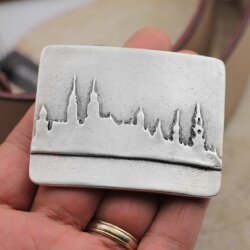 Belt Buckle Hamburg City silhouette, 7,0x5,5 cm