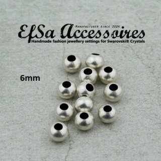 50 Stk. Runde Metall Perlen 6 mm