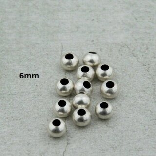 50 Stk. Runde Metall Perlen 6 mm