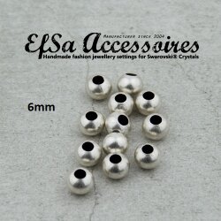 50 pcs. round metal Beads 6 mm