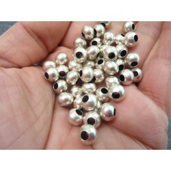 50 pcs. round metal Beads 6 mm