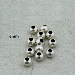 50 pcs. round metal Beads 6 mm