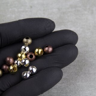 30 Stk. Runde Metall Perlen 8 mm Altsilber