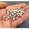 30 pcs. round metal Beads 8 mm Antique Silver