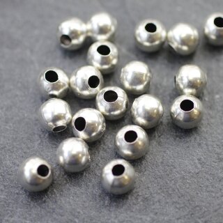 20 Stk. Runde Metall Perlen 10 mm Altsilber