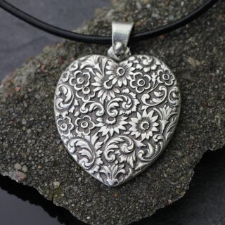 Heart with Flowers Pendant