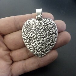 Heart with Flowers Pendant