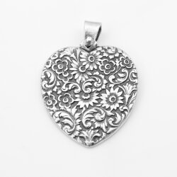 Heart with Flowers Pendant