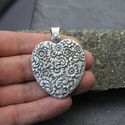 Heart with Flowers Pendant