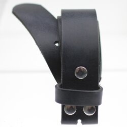 Casual Snap belts 4 cm, 100 % Cow leather - Denim blue, size 85