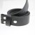 Casual press button leather belt 4 cm Cow leather Dark Grey, Size 80
