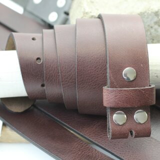 Casual snap belt 4 cm, 100 % Cow leather - Darkbrown