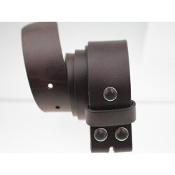 Casual snap belt 4 cm, 100 % Cow leather - Darkbrown