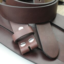 Casual snap belt 4 cm, 100 % Cow leather - Darkbrown