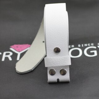 Casual Wechselgrtel, 4 cm, 100 % Rindsleder - Wei, Gr. 80