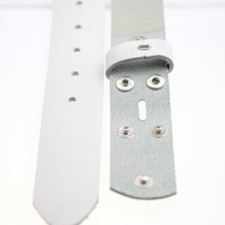 Casual Wechselgrtel, 4 cm, 100 % Rindsleder - Wei, Gr. 80