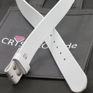 Casual Wechselgrtel, 4 cm, 100 % Rindsleder - Wei, Gr. 80