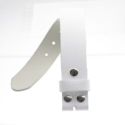 Casual leather belts, 4 cm, 100 % cow leather - White Size 80