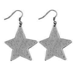 Star Earrings, plain, not braided, 4x3,5 cm