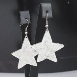 Star Earrings, plain, not braided, 4x3,5 cm