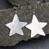 Star Earrings, plain, not braided, 4x3,5 cm