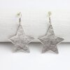 Star Earrings, plain, not braided, 4x3,5 cm