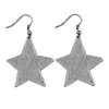 Star Earrings, plain, not braided, 4x3,5 cm