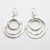 Antique Silver Circle Earrings- three circle