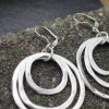 Antique Silver Circle Earrings- three circle