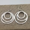 Antique Silver Circle Earrings- three circle