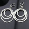 Antique Silver Circle Earrings- three circle