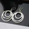 Antique Silver Circle Earrings- three circle