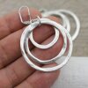 Antique Silver Circle Earrings- three circle