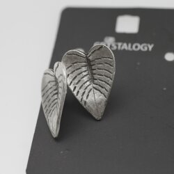 Leaf stud earrings, 2,4x1,7 cm