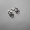 Heart stud earrings, 1,0x1,0 cm