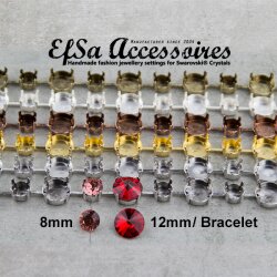 50 cm Kesselkette für Armband für 8 und 12 mm Chatons und Rivoli Kristalle