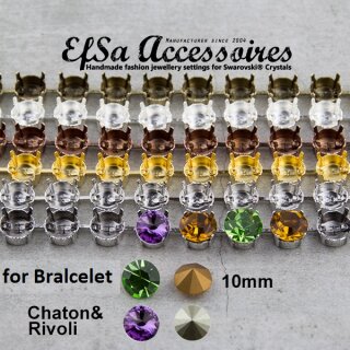 Kesselkette für Armband für 10 mm Rivoli Swarovski Stein...