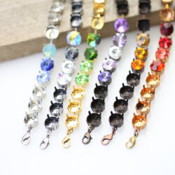 1 m Cupchain for Bracelet for 10 mm Chatons Crystals