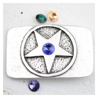 Belt Buckle Setting Star in Circle for Swarovski Stones