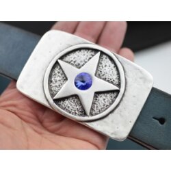 Belt Buckle Setting Star in Circle for Swarovski Stones