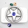 Belt Buckle Setting Star in Circle for Swarovski Stones