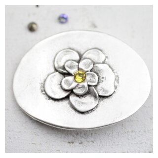 Gürtelschnallen Fassung Blüte auf Oval für Swarovski Steine