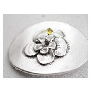 Gürtelschnallen Fassung Blüte auf Oval für Swarovski Steine