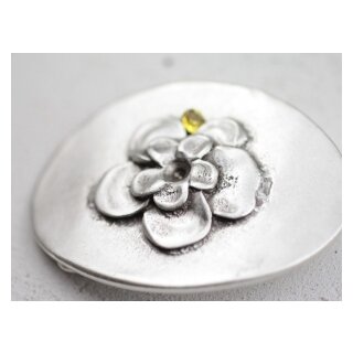 Grtelschnallen Fassung Blte auf Oval fr Swarovski Steine