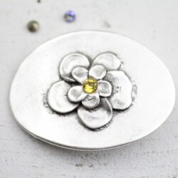 Belt Buckle Setting Bloom on Oval for Swarovski Stones