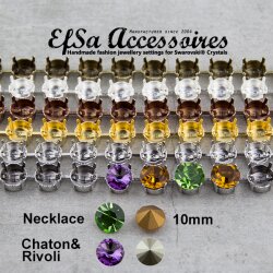 1 m empty necklace cupchain for 10 mm Rivoli Crystals