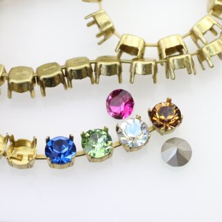 1 m Roh Messing Kesselkette fr 8 mm Chatons, Rivoli Swarovski Kristalle