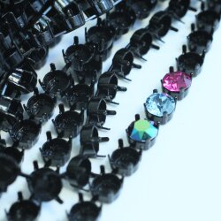 Cupchain Necklace - black- for 8 mm Chatons, Rivoli Crystals, per meter